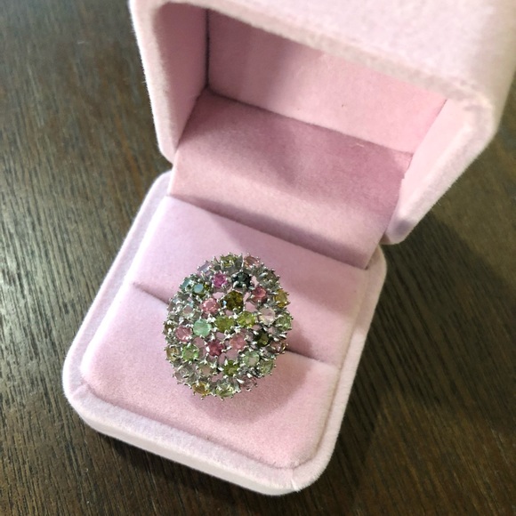 Genuine Unheated Round Tourmaline 3mm 14K White Gold Plate 925 Silver Ring 8 - Picture 12 of 17